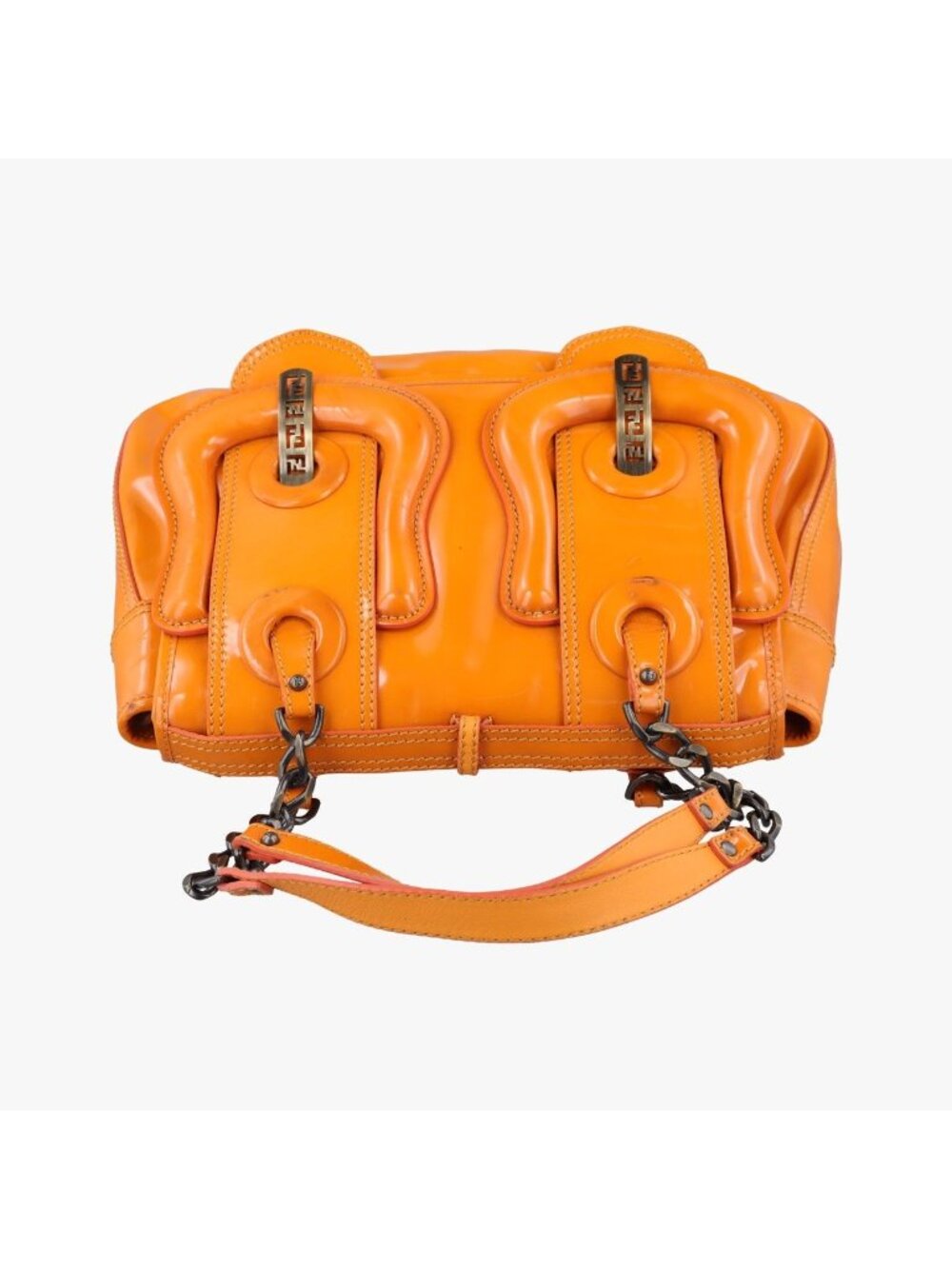 ★SOLD★ Fendi b Bag Orange Patent - Picture 8 of 15